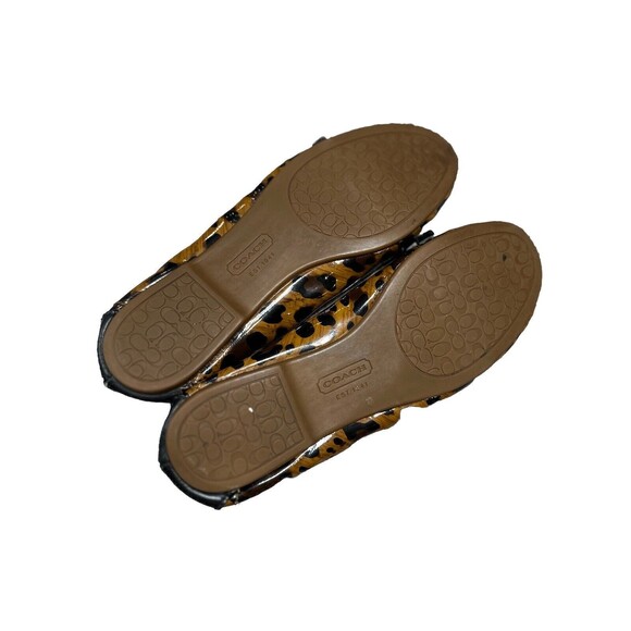 Coach Women's Patent Leather Leopard Print Flats Loafers Size 6M - Picture 3 of 5